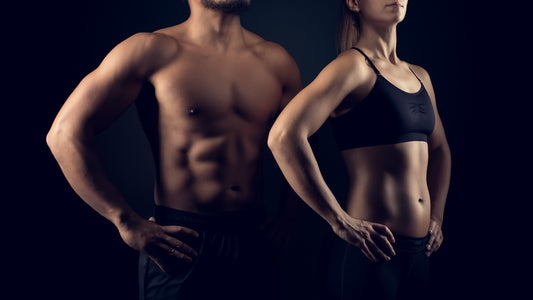 Man and woman with athletic physique